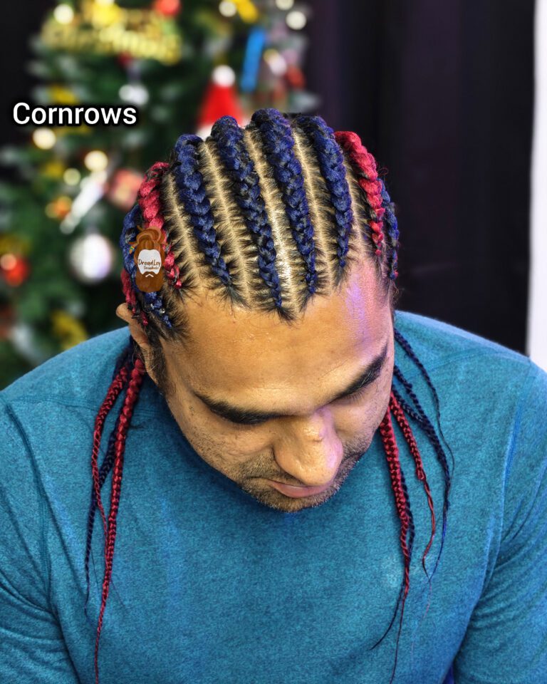 Red Corn Rows Male Cornrows – Full Head, Partial & Side Cornrows